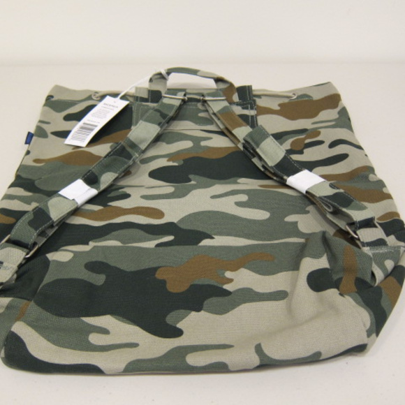 Women Backpack Baggu Camouflage Cotton Canvas Hands-Free Play Work Travel Bag - Picture 3 of 8